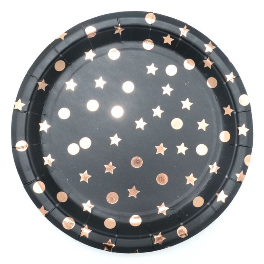 Black with Rose Gold stars